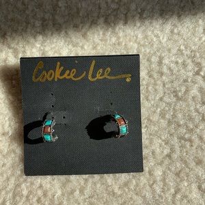 Cookie Lee turquoise, silver earring